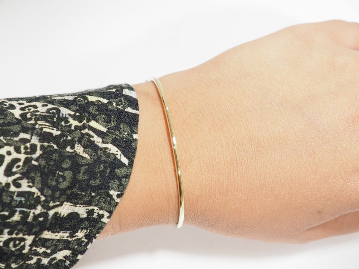 Bracelet jonc flexible en or jaune 18kt-photo-2