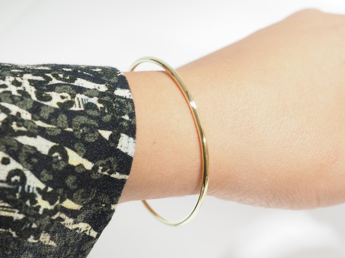 Bracelet jonc flexible en or jaune 18kt-photo-3
