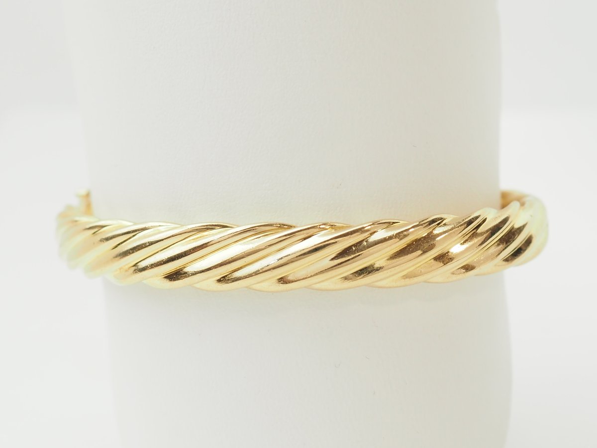 Bracelet jonc torsadé en or jaune 