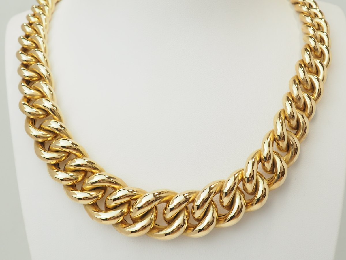 18-karat Yellow Gold Choker – Curved Chain Link-photo-2