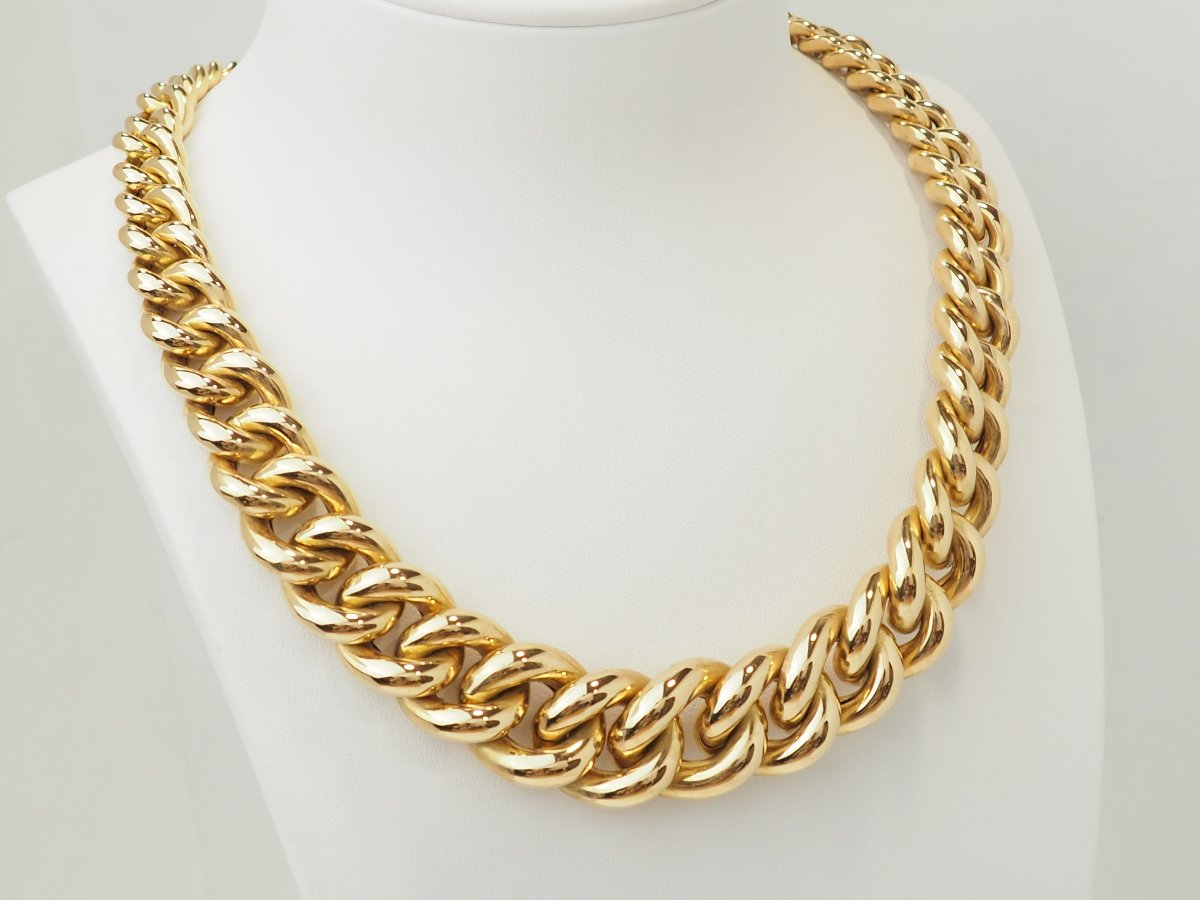 18-karat Yellow Gold Choker – Curved Chain Link-photo-3