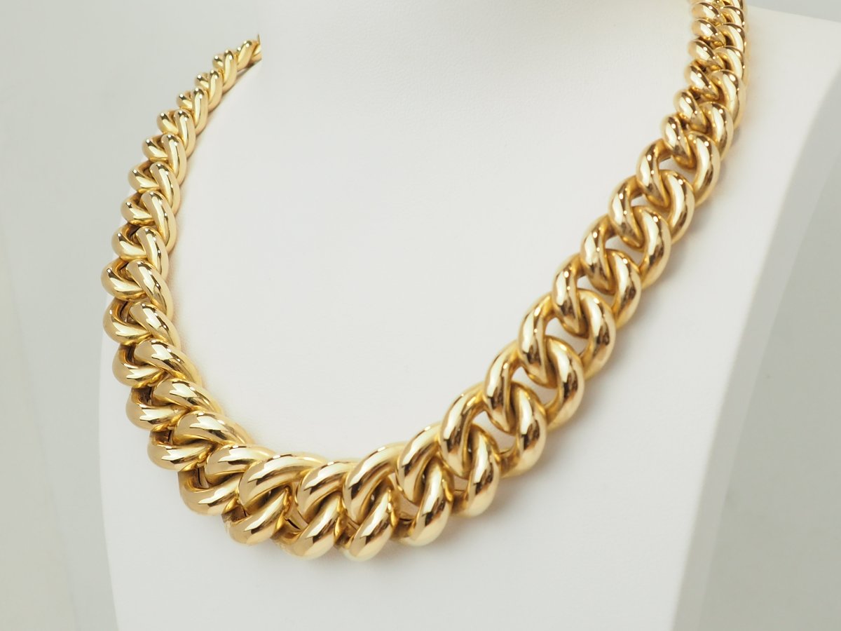 18-karat Yellow Gold Choker – Curved Chain Link-photo-4