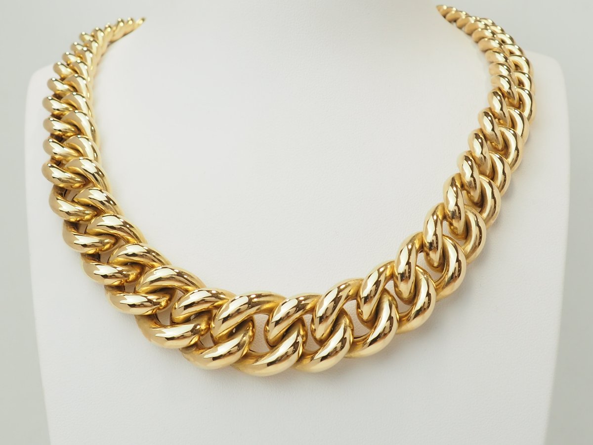 18-karat Yellow Gold Choker – Curved Chain Link-photo-1