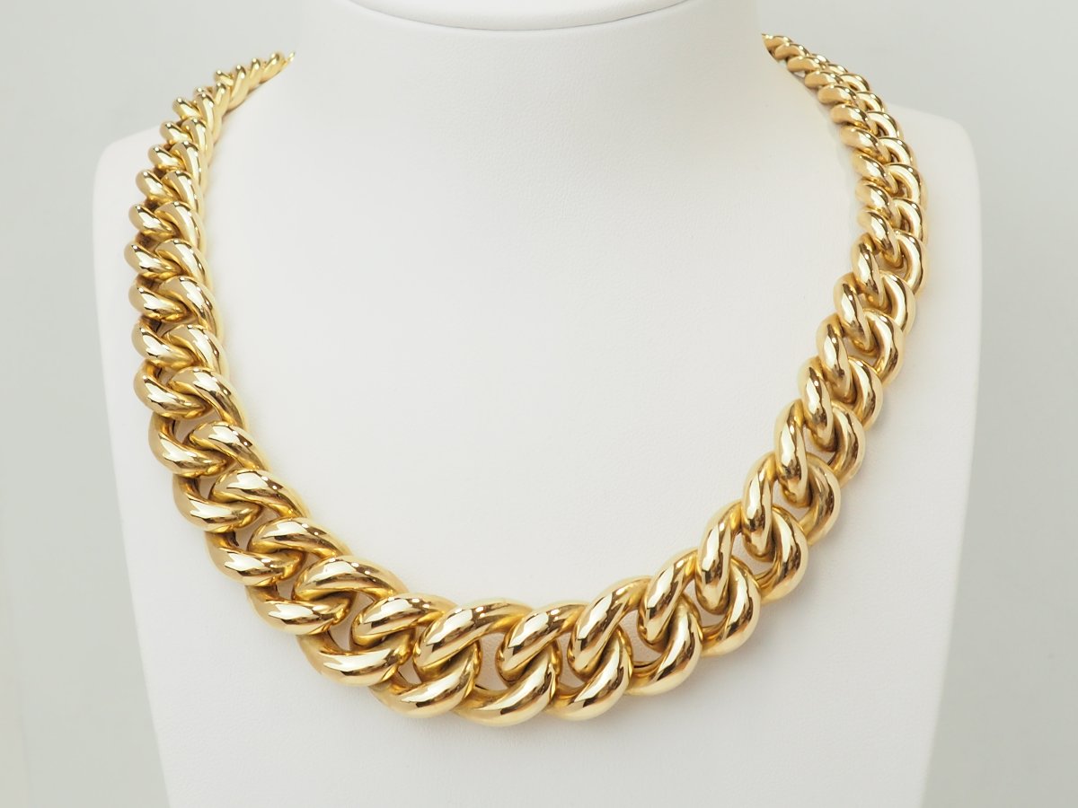 18-karat Yellow Gold Choker – Curved Chain Link-photo-3