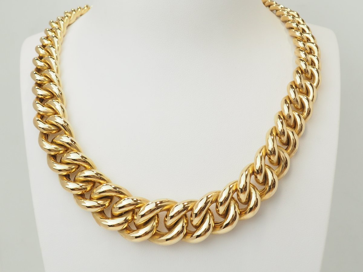 18-karat Yellow Gold Choker – Curved Chain Link-photo-5