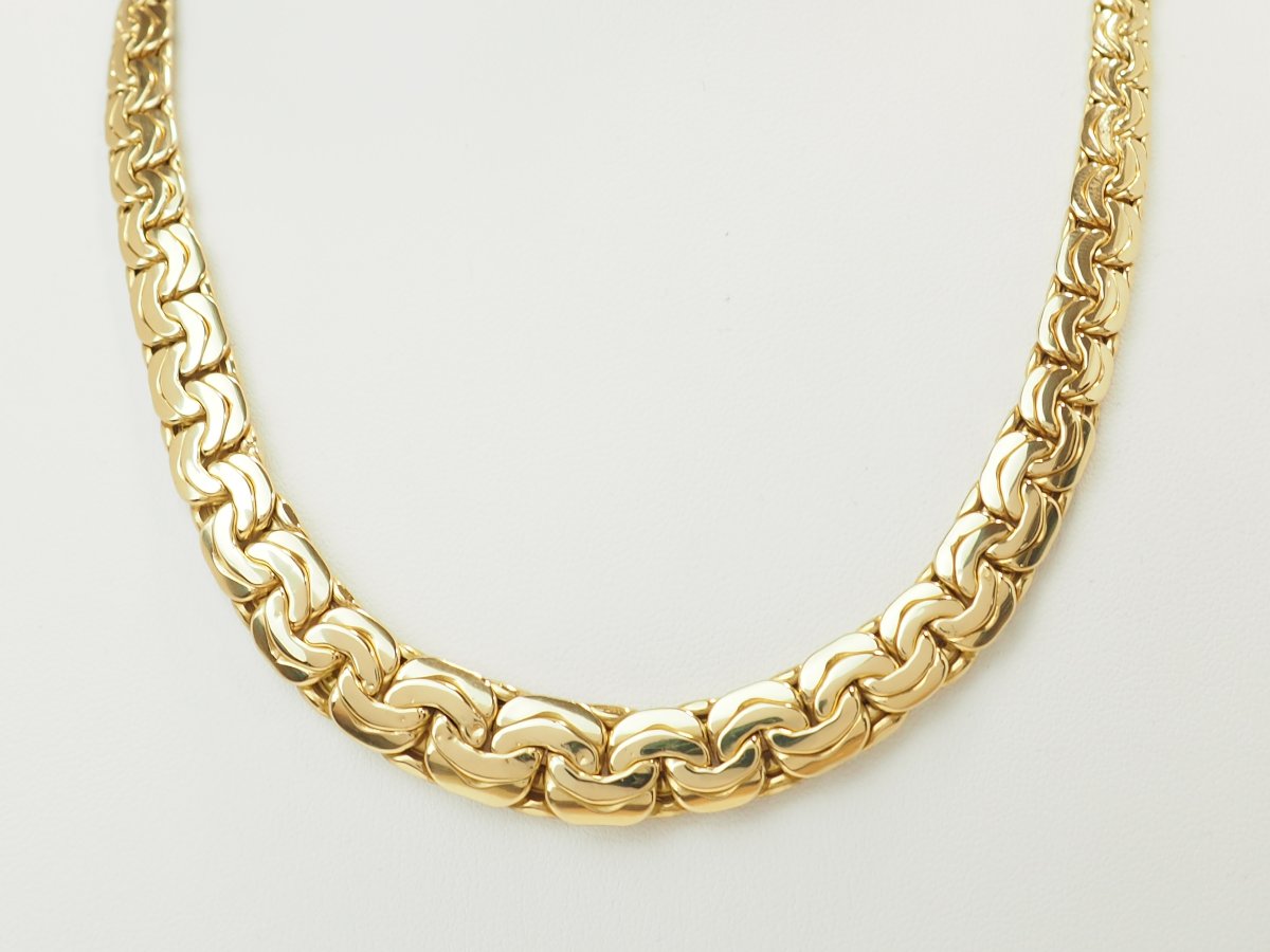 Collier en or jaune 18 carats à maille fantaisie – 32,65 g-photo-3