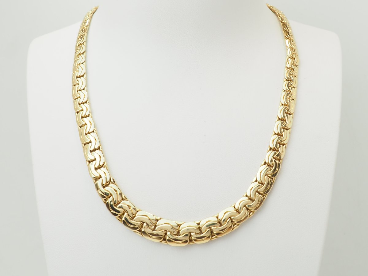Collier en or jaune 18 carats à maille fantaisie – 32,65 g-photo-4