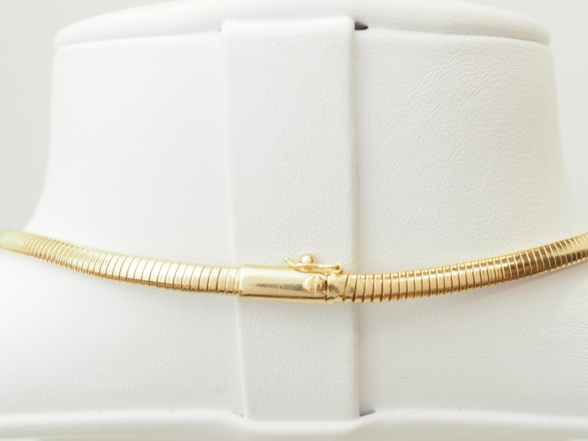 18-karat Yellow Gold Tubogas Choker Necklace With Diamonds-photo-4