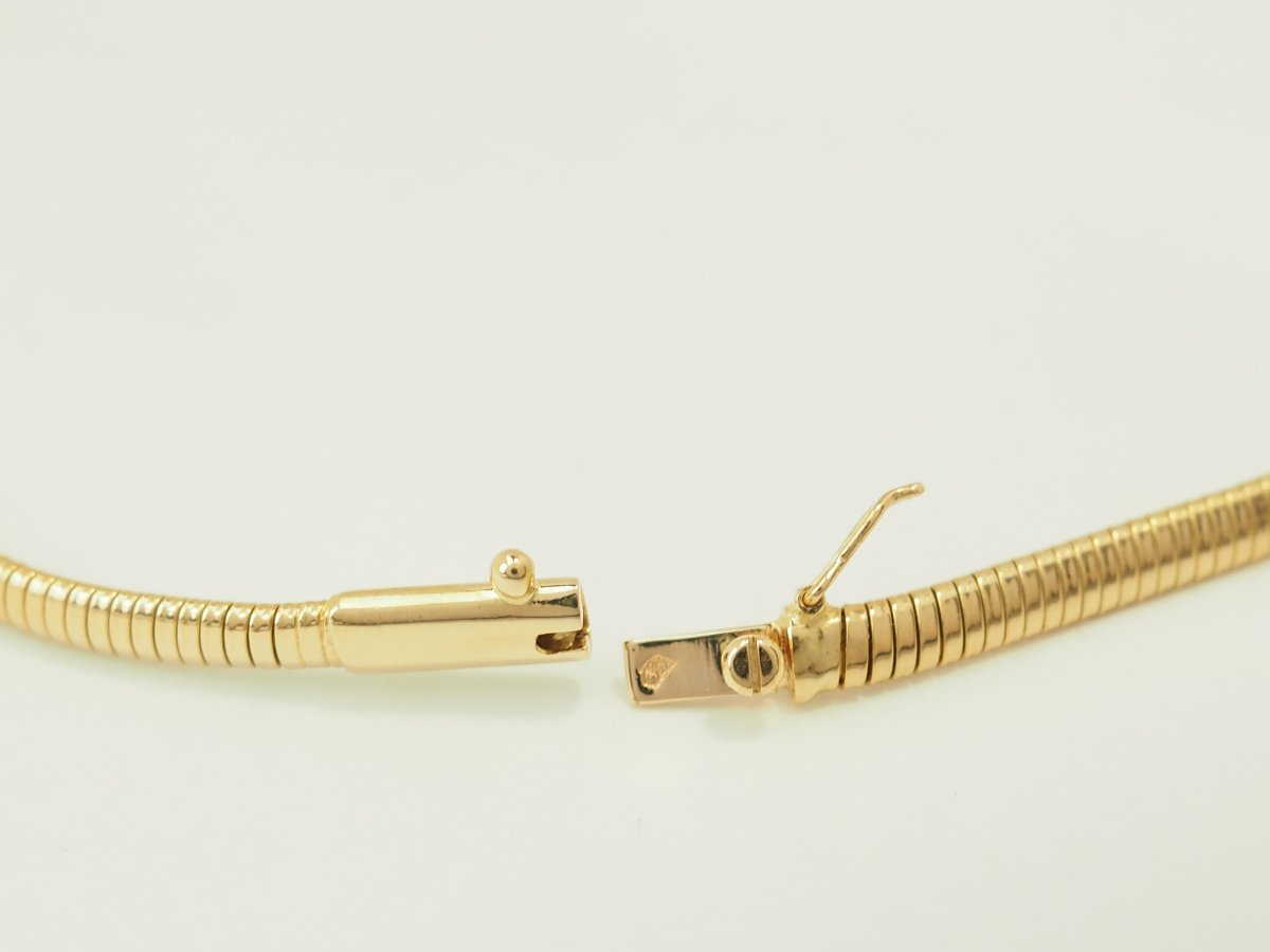 18-karat Yellow Gold Tubogas Choker Necklace With Diamonds-photo-5