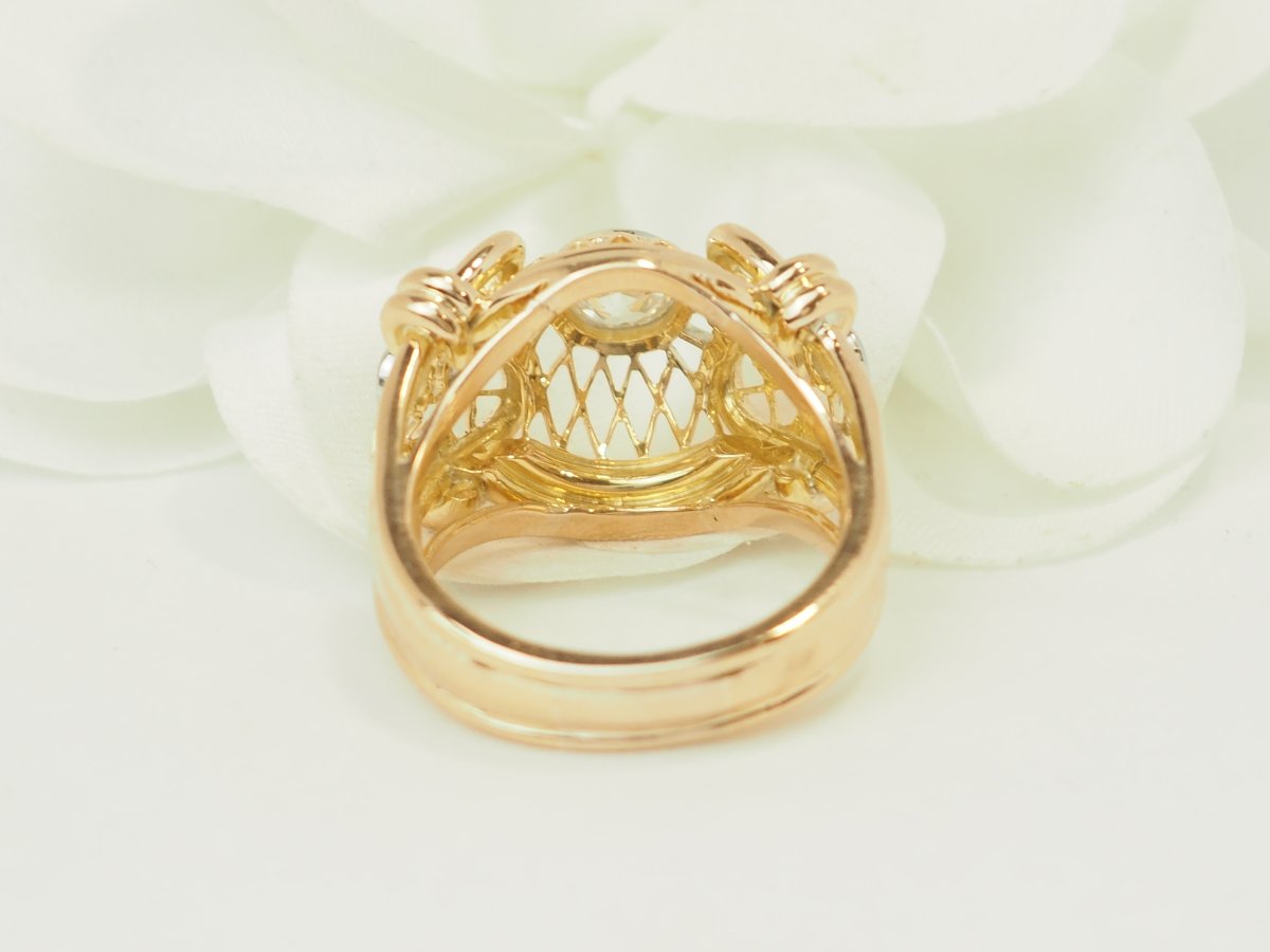 Vintage 18-karat Yellow Gold Tank Ring – 0.50-carat Diamond-photo-1
