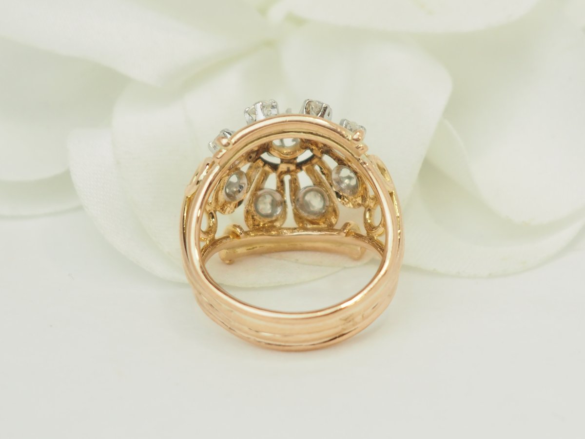 Bague Tank années 1940 en or jaune et platine – Diamant 0,40 ct-photo-4