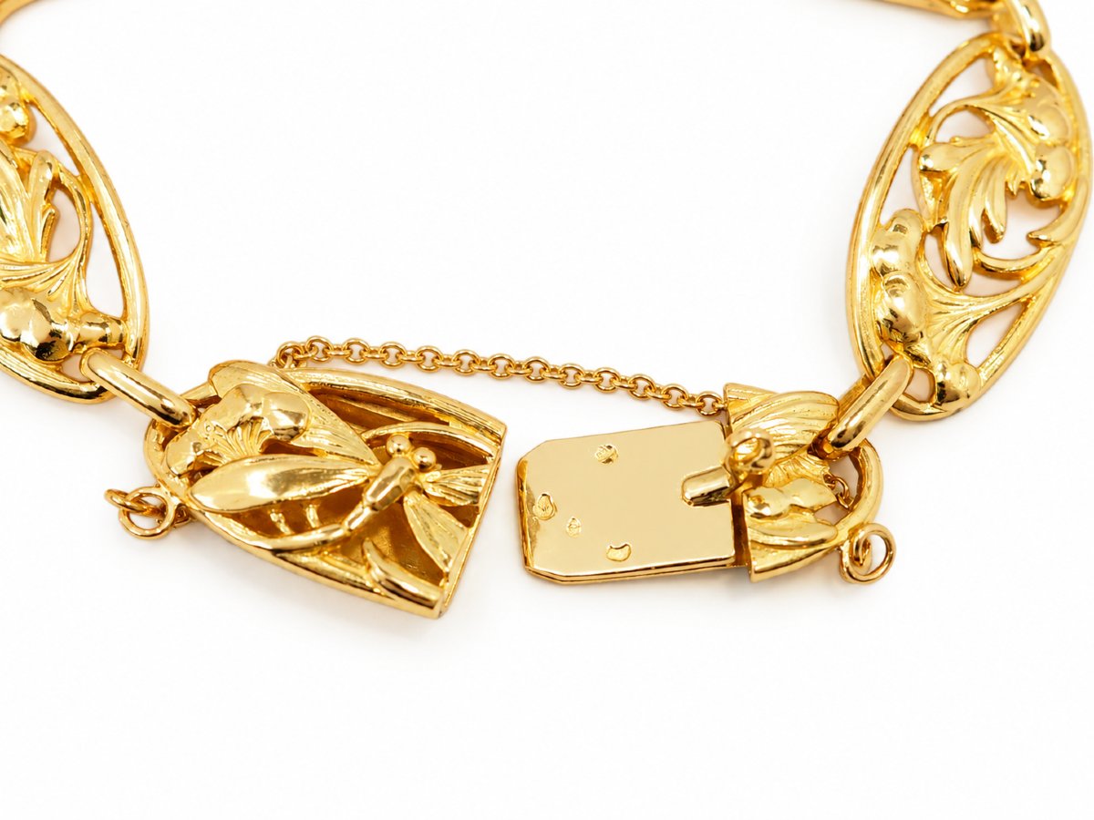 Antique Art Nouveau Bracelet In 18-karat Yellow Gold-photo-1