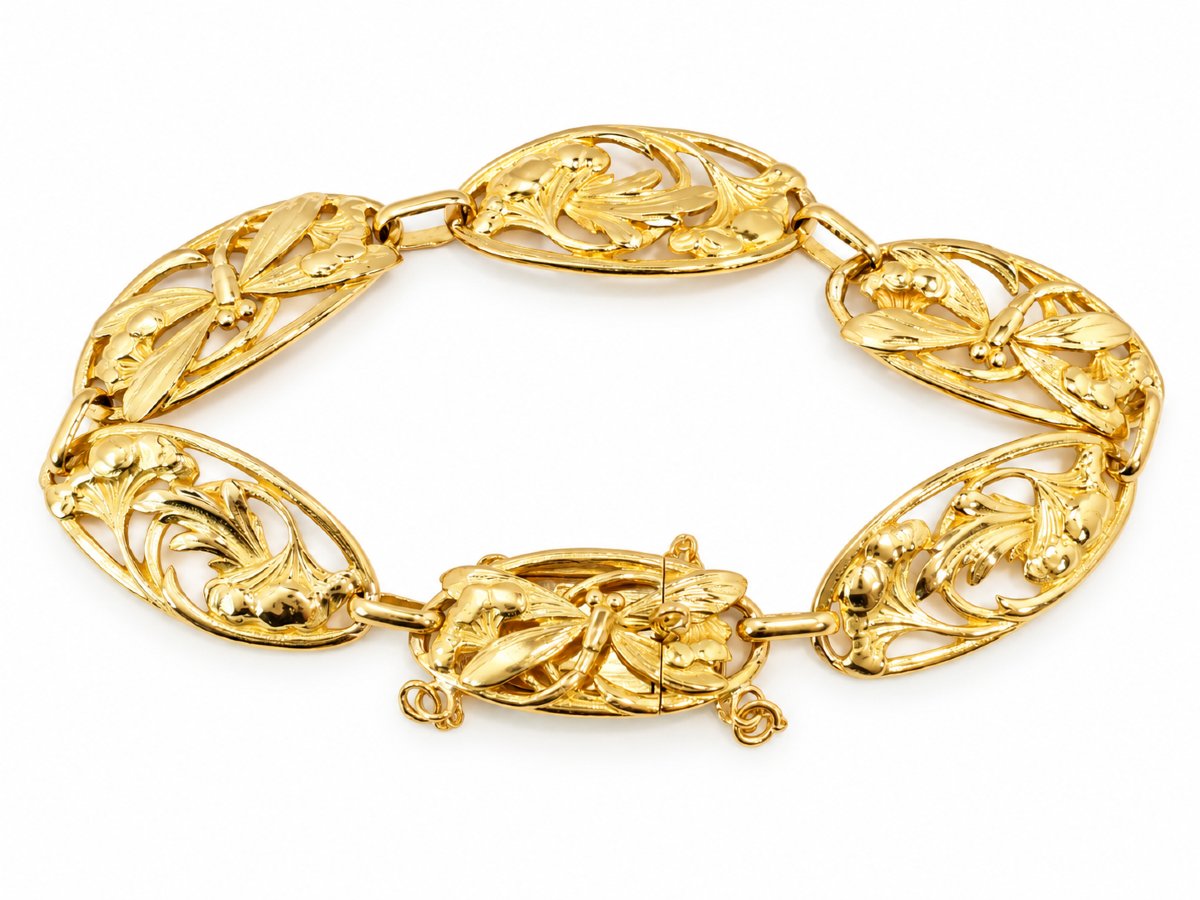 Antique Art Nouveau Bracelet In 18-karat Yellow Gold