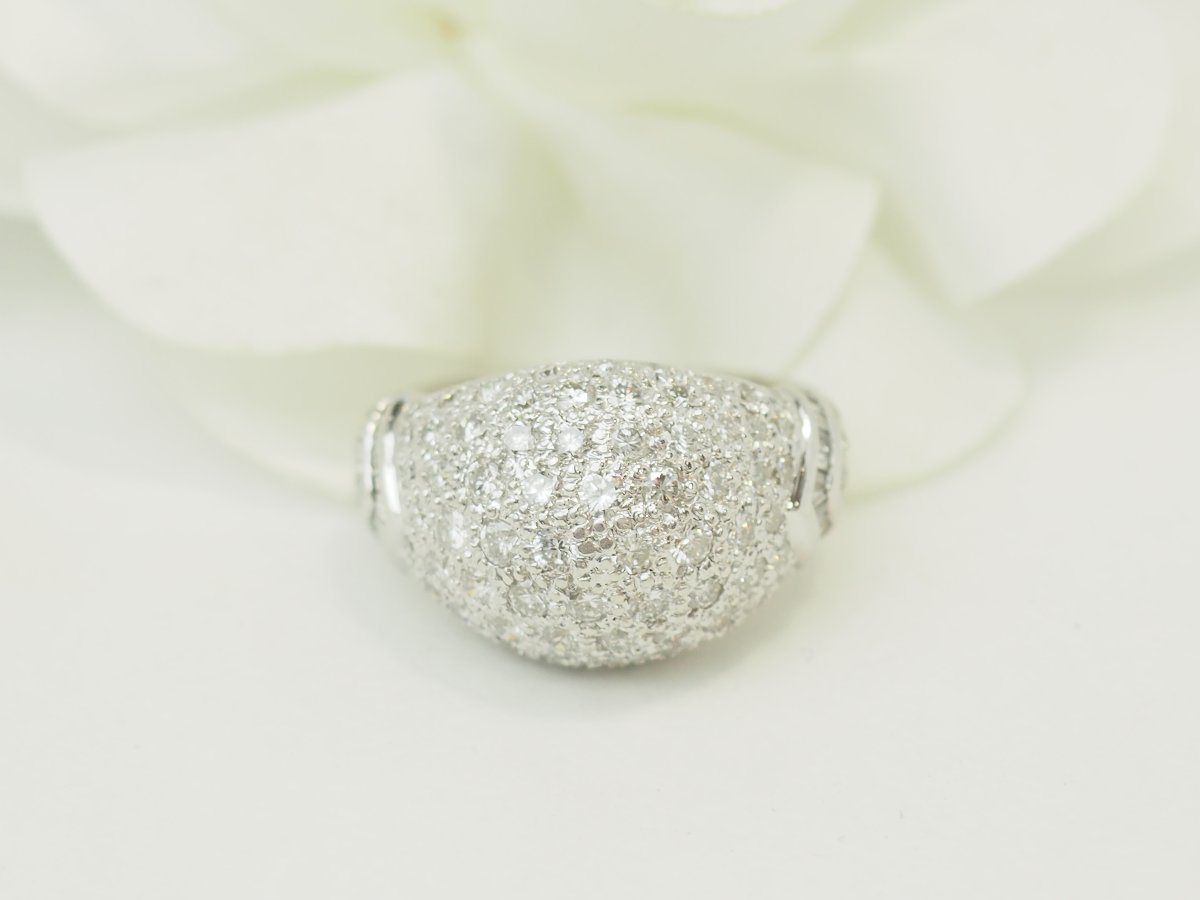 Vintage Diamond-paved Ring, 2.50 Ct – 18-karat White Gold-photo-3