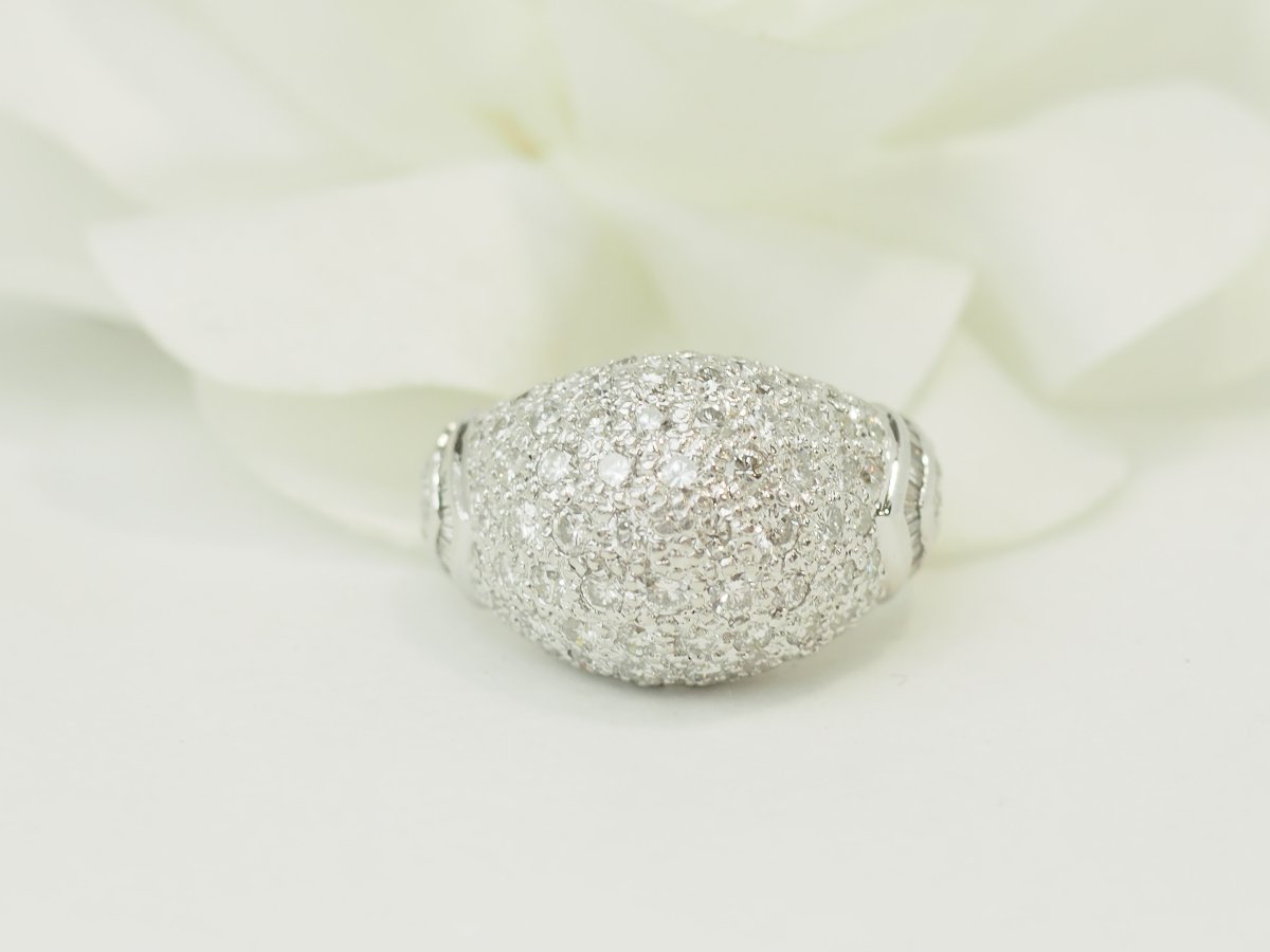 Vintage Diamond-paved Ring, 2.50 Ct – 18-karat White Gold-photo-1