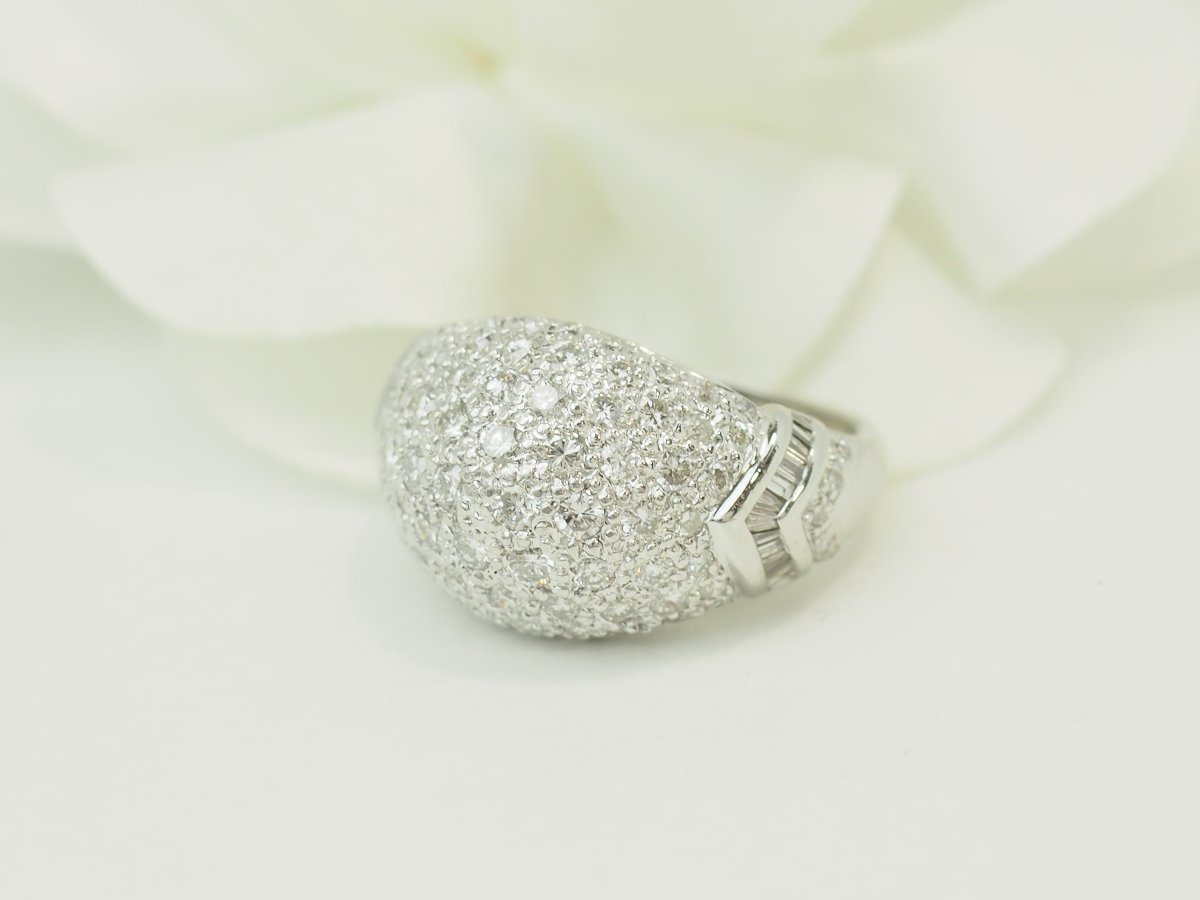Vintage Diamond-paved Ring, 2.50 Ct – 18-karat White Gold-photo-2