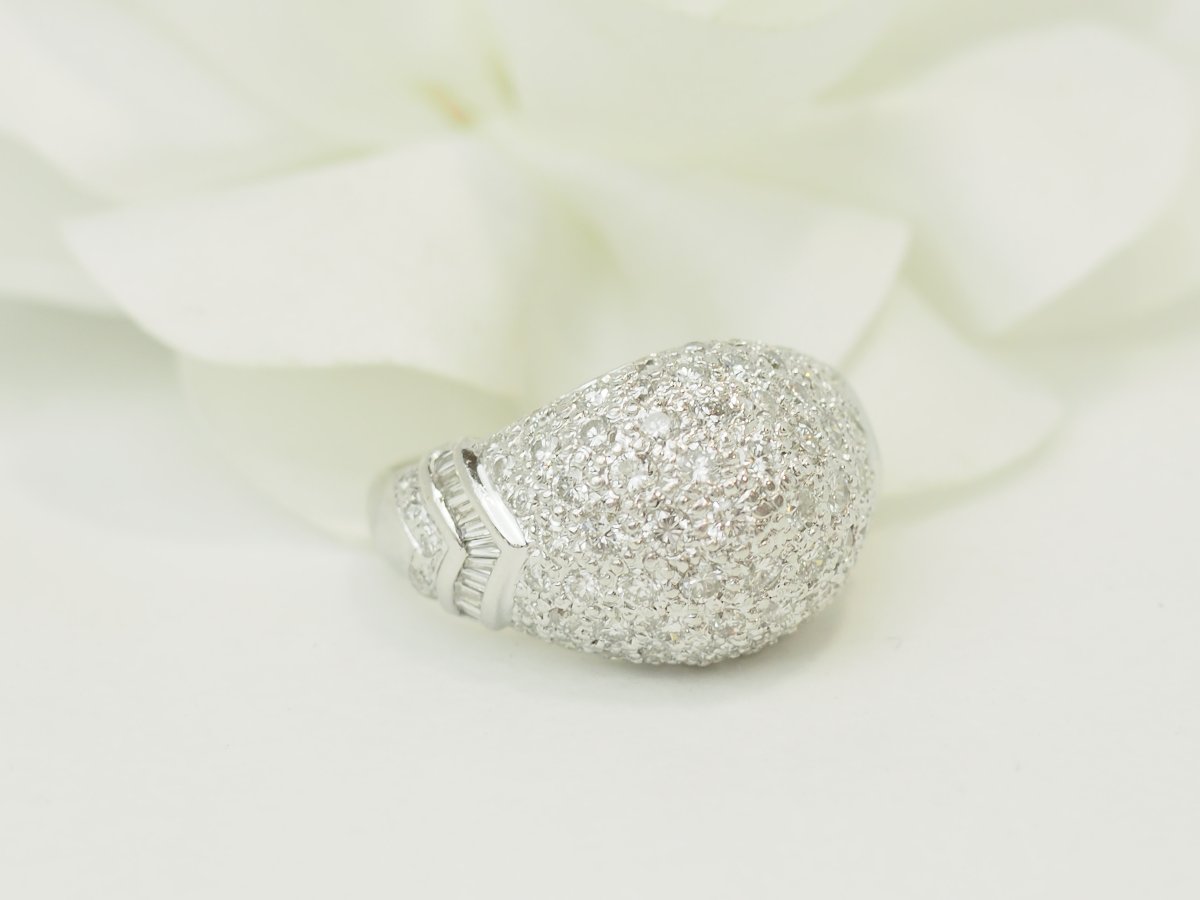 Vintage Diamond-paved Ring, 2.50 Ct – 18-karat White Gold-photo-3