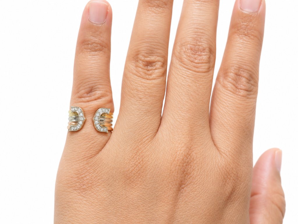 Bague 3 Ors 18 Carats Et Diamants 0,18 Ct -photo-2