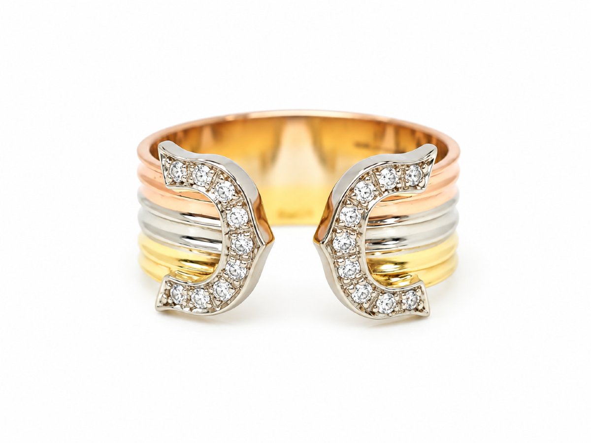 Bague 3 Ors 18 Carats Et Diamants 0,18 Ct -photo-4