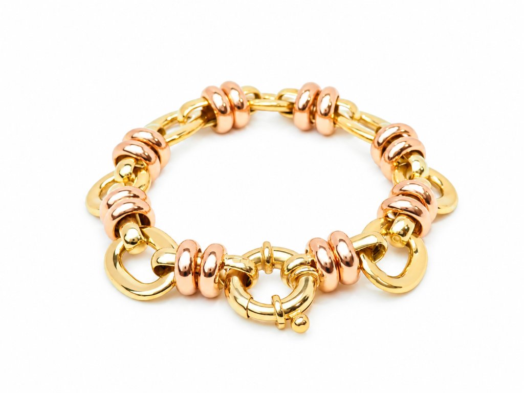 Vintage 18-karat Yellow And Rose Gold Bracelet – Oval Links – 26.38 G
