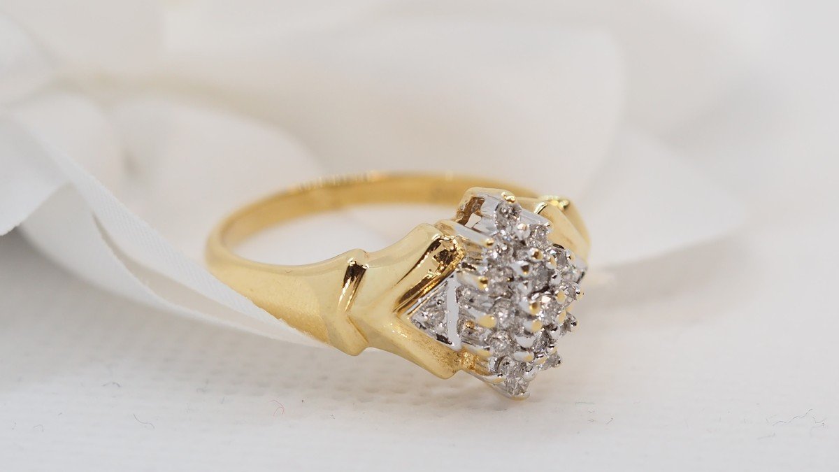 Two-tone Gold And Diamond Ring-photo-3