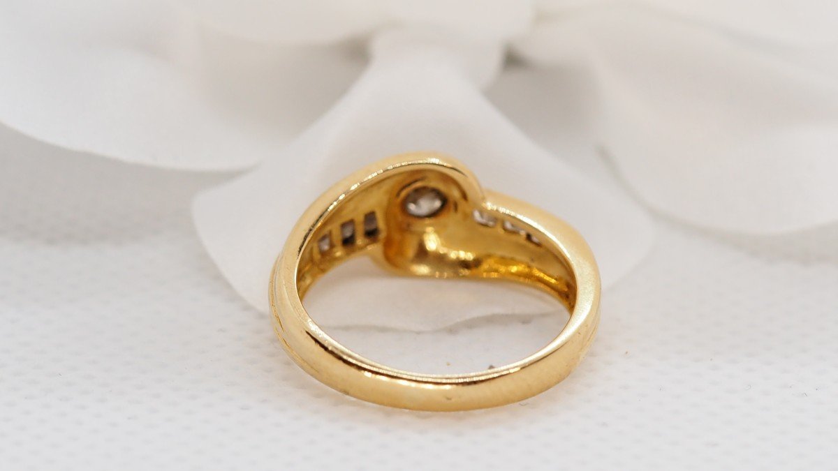 Bague En Or Jaune Et Diamants-photo-4