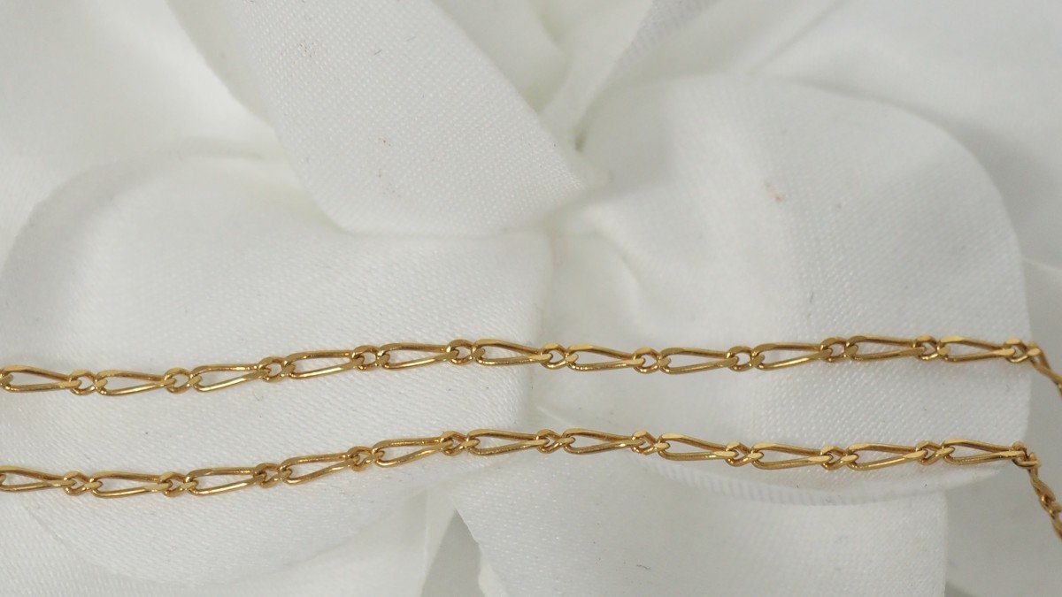 Antique Necklace In Yellow Gold And Diamonds-photo-4