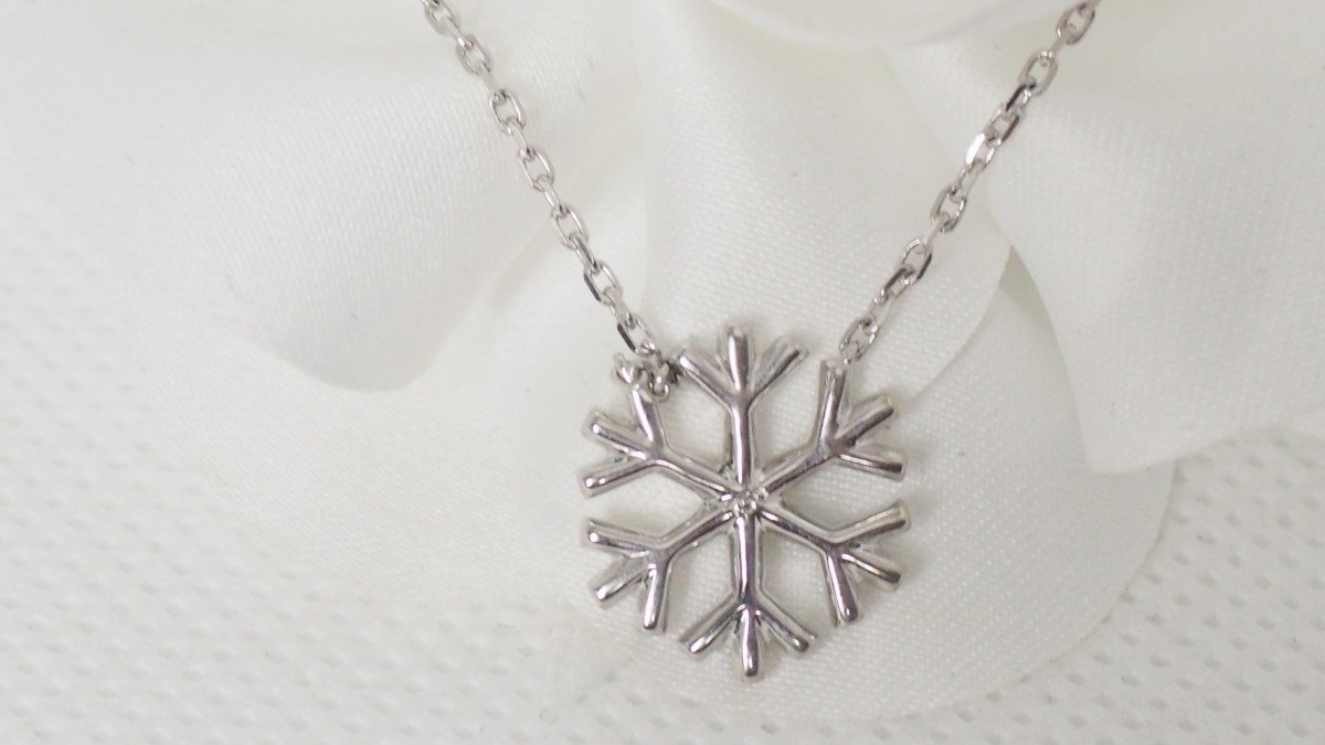 Collier Flocon De Neige En Or Blanc Et Diamants-photo-3