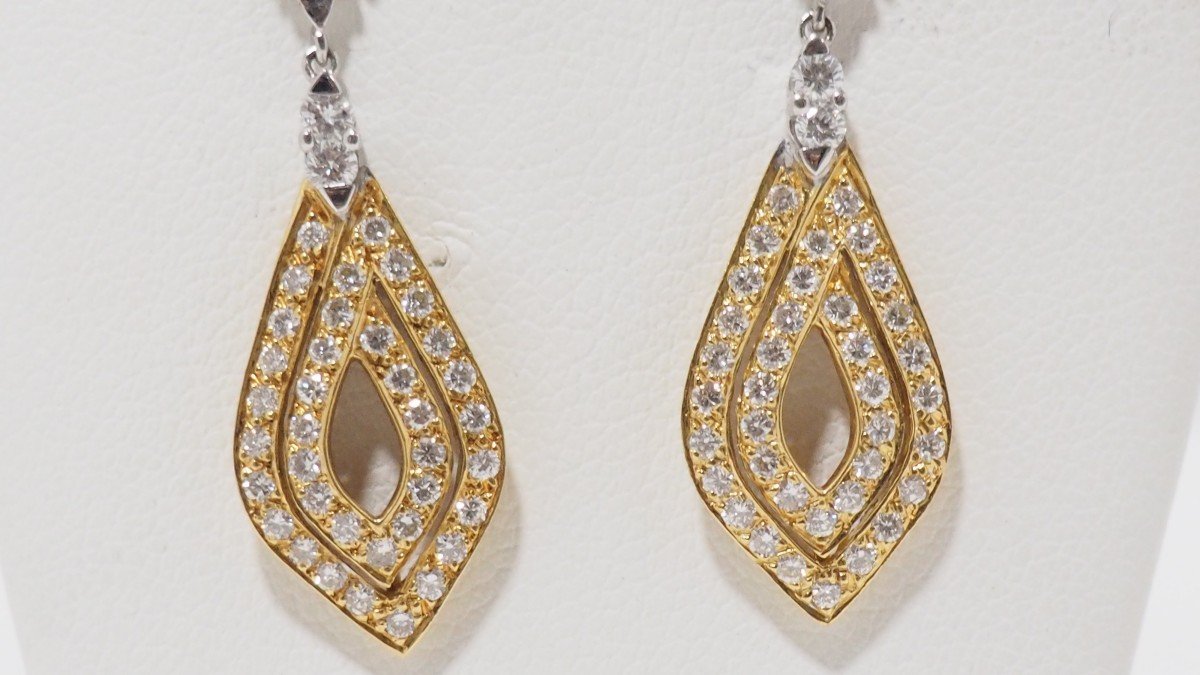 Boucles d'Oreilles En Or Bicolore Et Diamants-photo-3