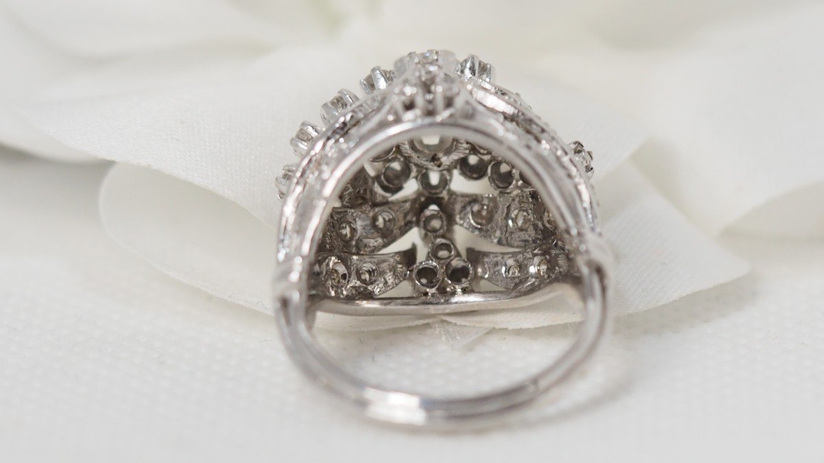 Dome Ring In White Gold And Diamonds-photo-5