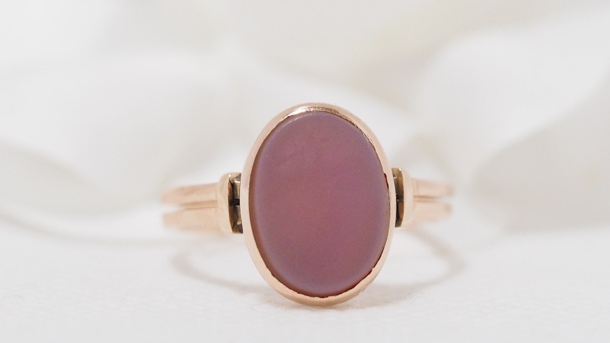 Rose Gold And Chalcedony Ring-photo-2