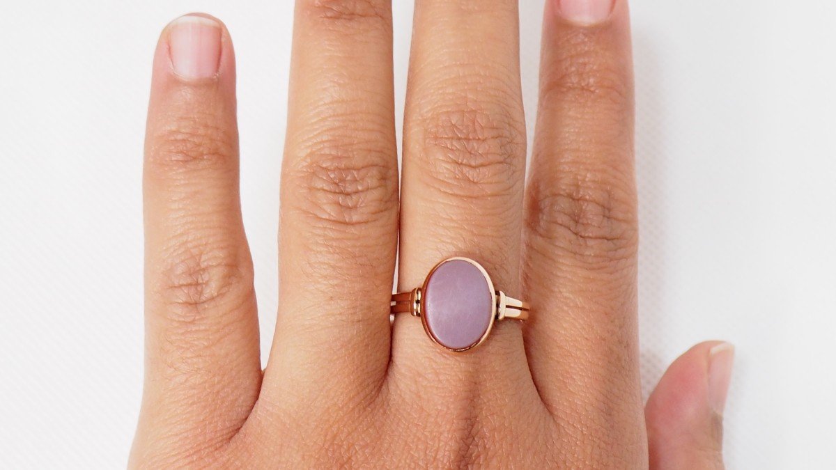 Rose Gold And Chalcedony Ring-photo-4