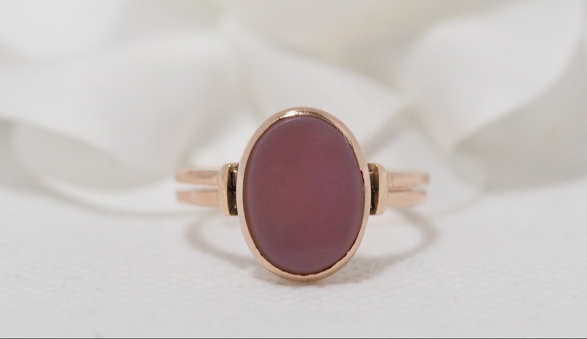 Rose Gold And Chalcedony Ring