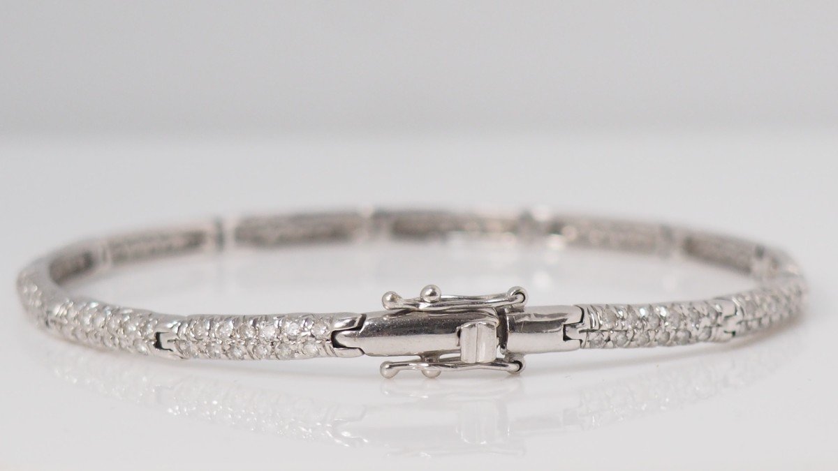 River Bracelet In White Gold And Diamonds-photo-3