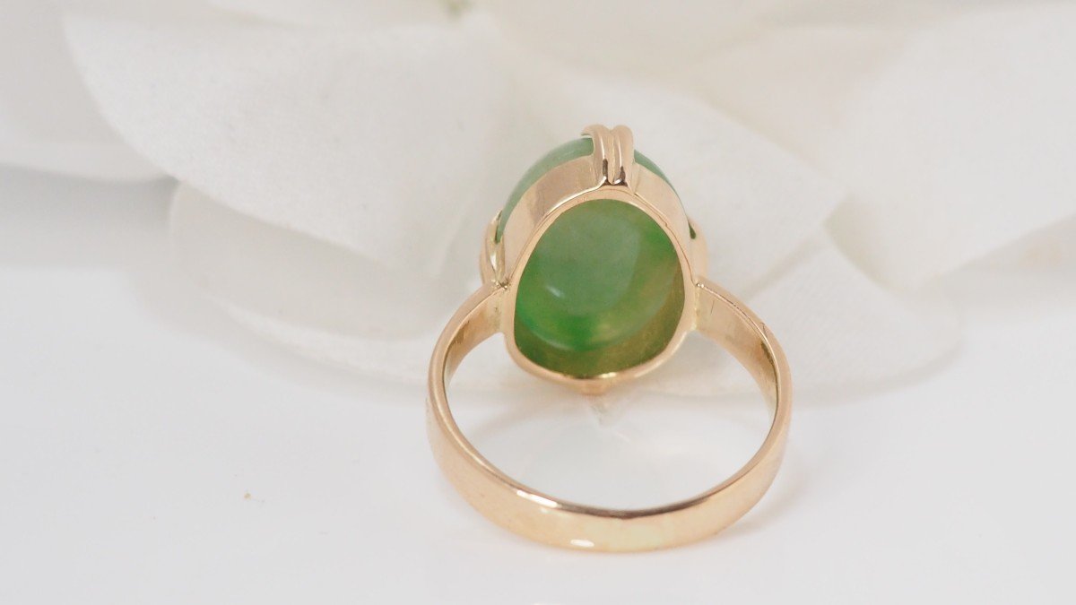 Bague En Or Jaune Et Jade-photo-3