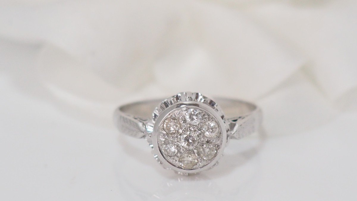 Bague En Or Blanc Et Diamants-photo-2