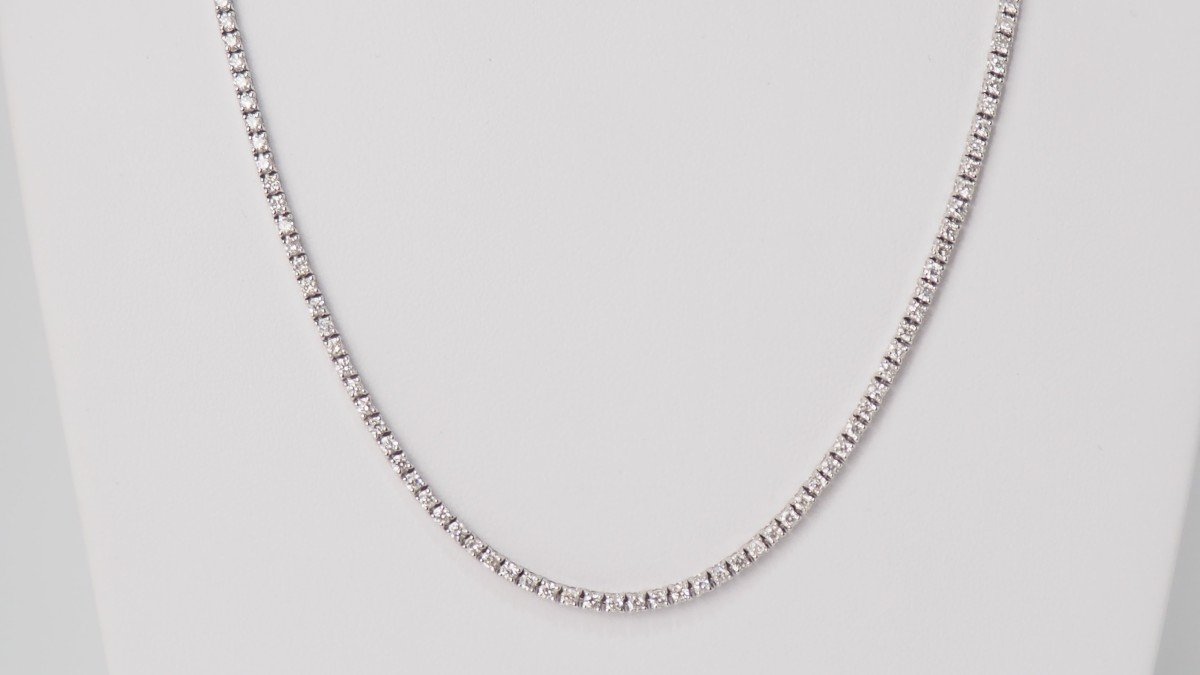 River Necklace In White Gold And Diamonds-photo-2