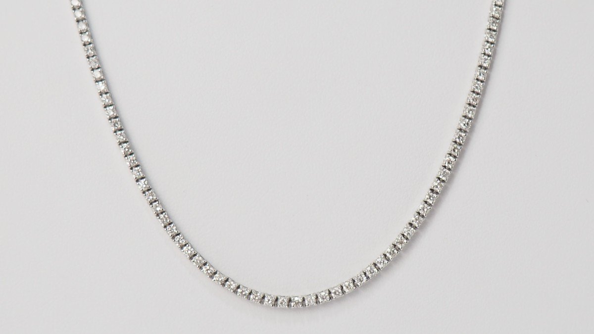 River Necklace In White Gold And Diamonds-photo-3