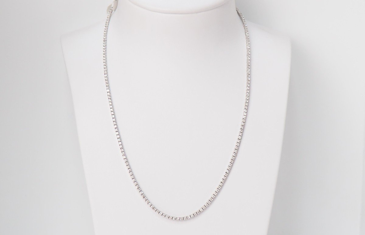 River Necklace In White Gold And Diamonds