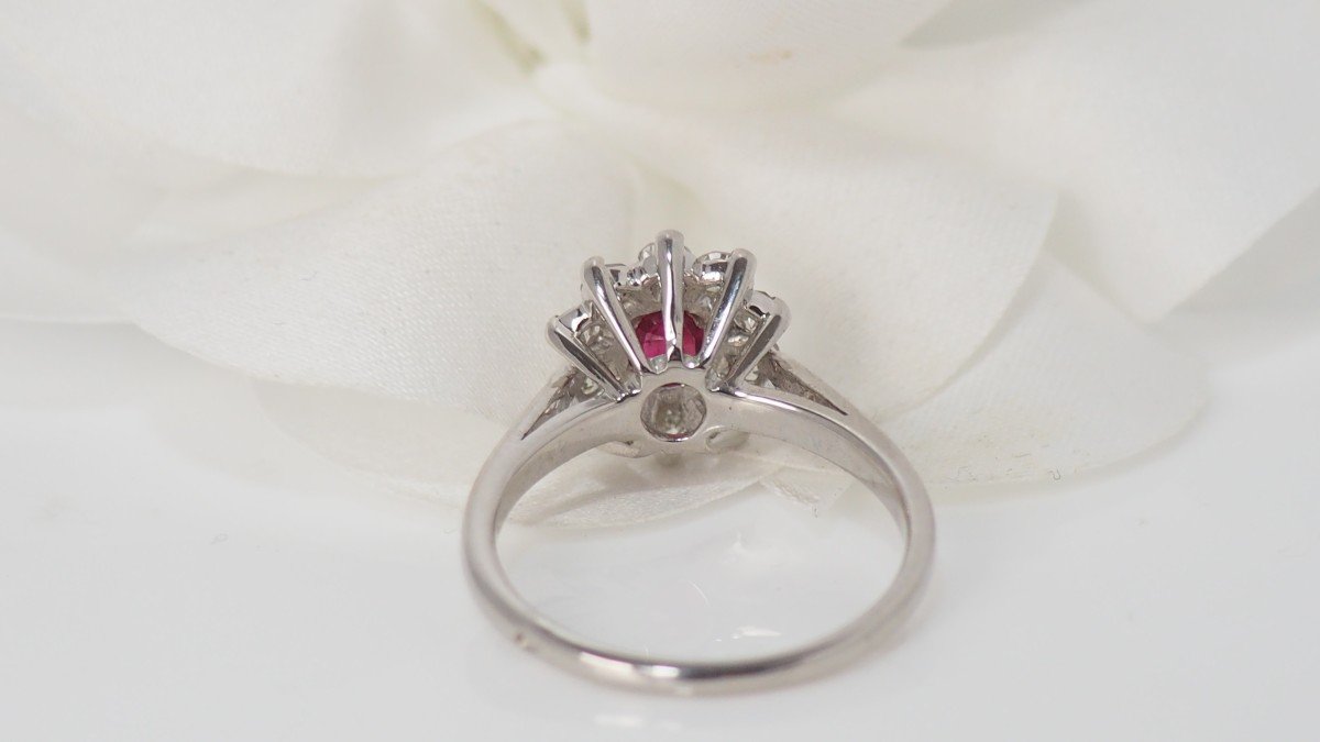 Daisy Ring In White Gold, Rubies And Diamonds-photo-1