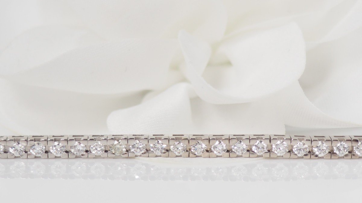 Rivière Bracelet In White Gold And 3.20 Carats Diamonds-photo-2