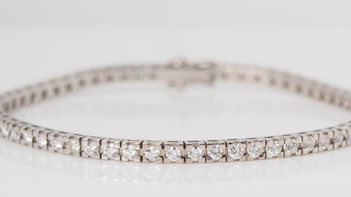 Rivière Bracelet In White Gold And 3.20 Carats Diamonds-photo-4