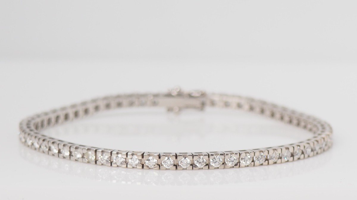 Rivière Bracelet In White Gold And 3.20 Carats Diamonds-photo-1