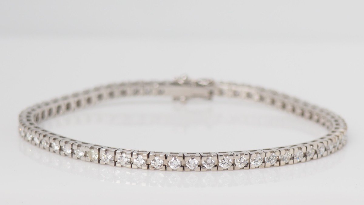 Rivière Bracelet In White Gold And 3.20 Carats Diamonds-photo-3