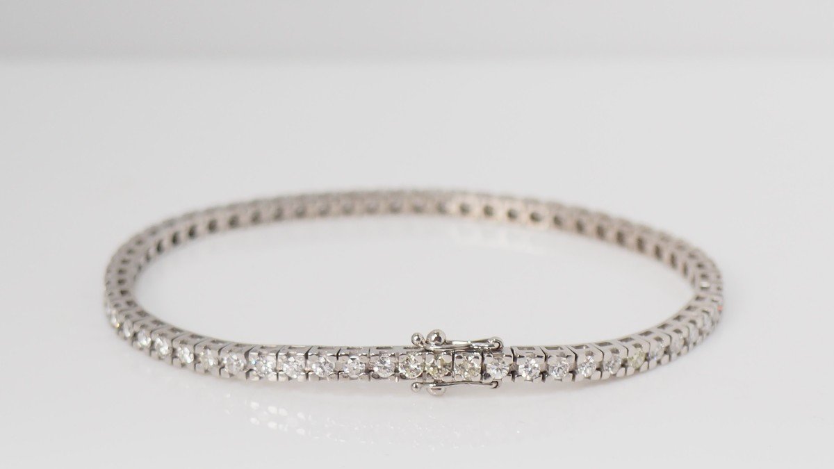 Rivière Bracelet In White Gold And 3.20 Carats Diamonds-photo-5