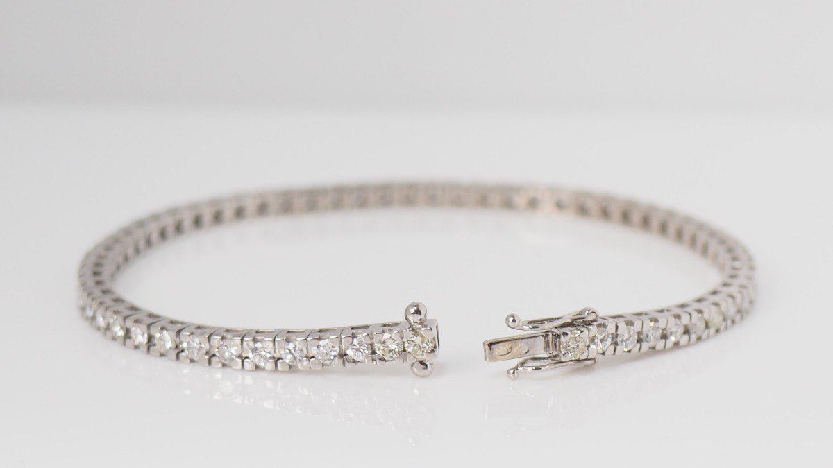 Rivière Bracelet In White Gold And 3.20 Carats Diamonds-photo-6