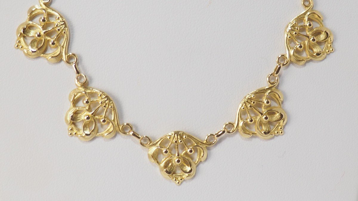 Collier Draperie En Or Jaune Ajouré-photo-2