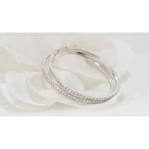 Pair Of Hoop Earrings In White Gold And Diamonds