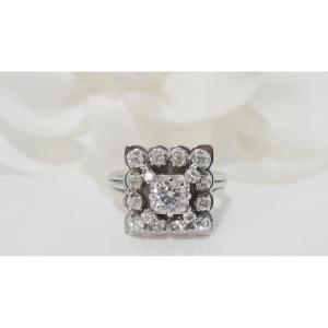 Vintage Ring In White Gold And Diamonds