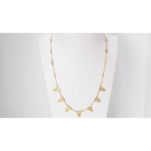 Filigree Gold Drapery Necklace